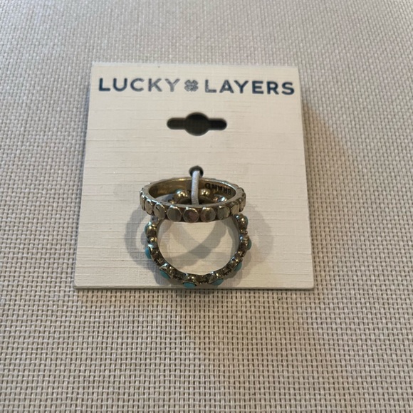 Lucky Brand Gold & Turquoise Ring Set - Picture 3 of 5